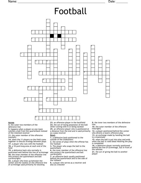Football datum crossword - Below is the solution for Football datum: Abbr. crossword clue. This clue was last seen on October 7 2023 New York Times Crossword Answers . If there are any issues or the …